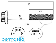 Permaseal Cylinder Head Bolt Set Thumbnail