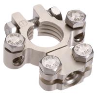 Projecta Satin Forged Brass Positive Battery Saddle Terminal with Dual Auxiliary Thumbnail