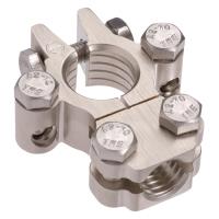 Projecta Forged Heavy Duty Satin Saddle Battery Terminal Clamp with Dual Auxiliary Connections (Negative, 1-Pack) Thumbnail